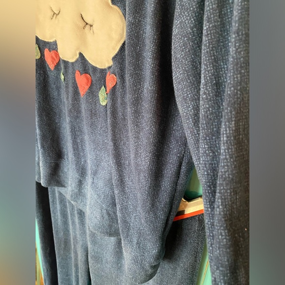 Super soft pajama set with fuzzy white cloud. NWOT sparkly fabric PJs XL - Picture 8 of 16